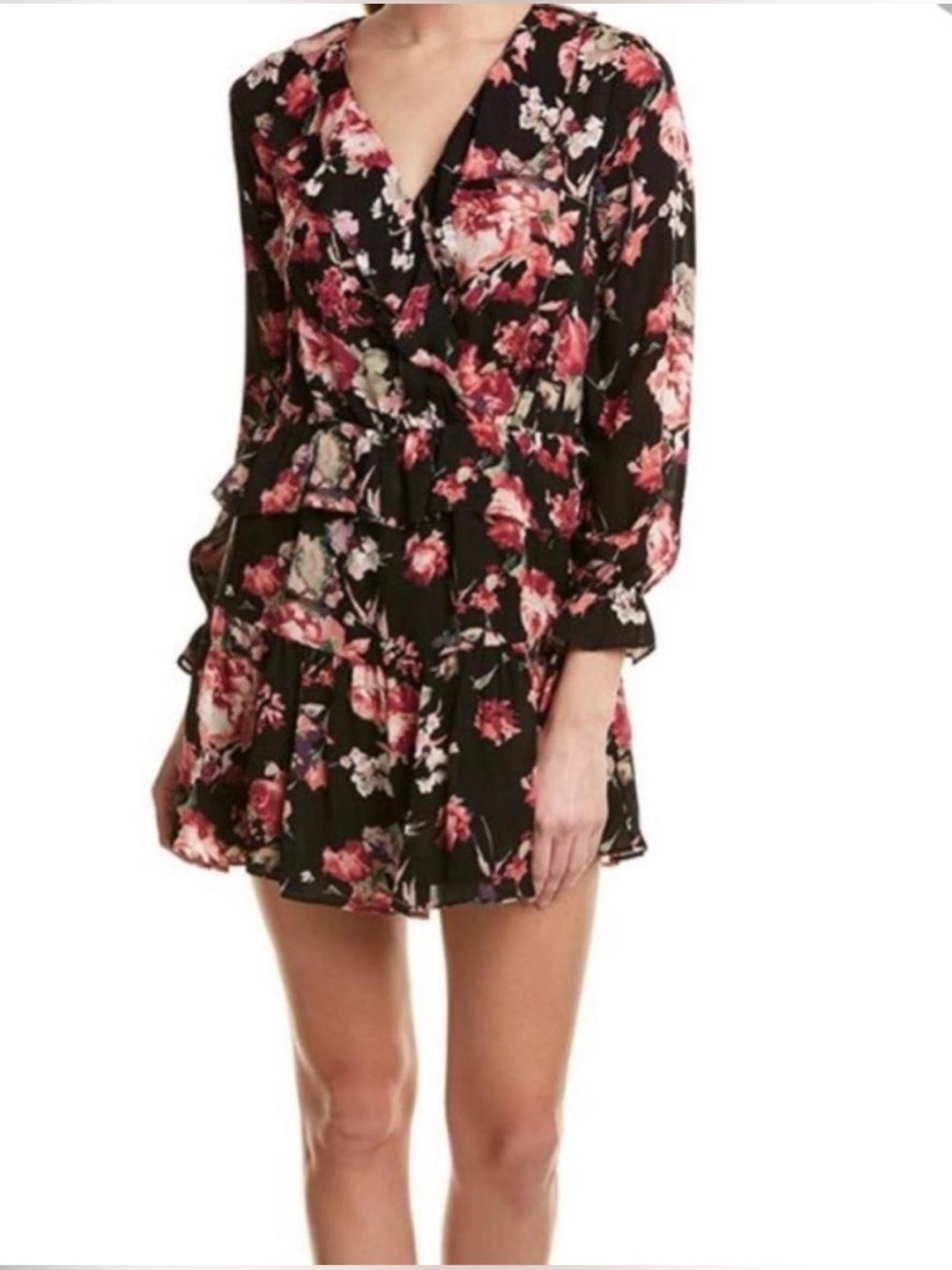 Joie ‘Joada’ 100% Silk floral ruffle mini dress size XS